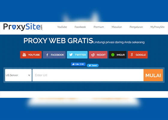 Melalui Proxy Sites